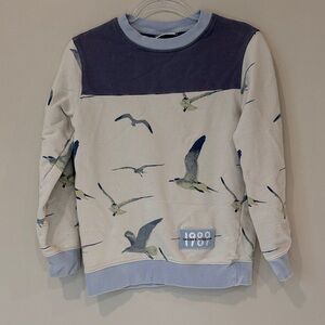 Taylor Swift Cream and Blue Bird Print Crewneck Sweater 1989 TV Official Merch